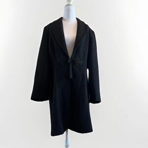 Soft Surroundings Black 100% Wool Coat